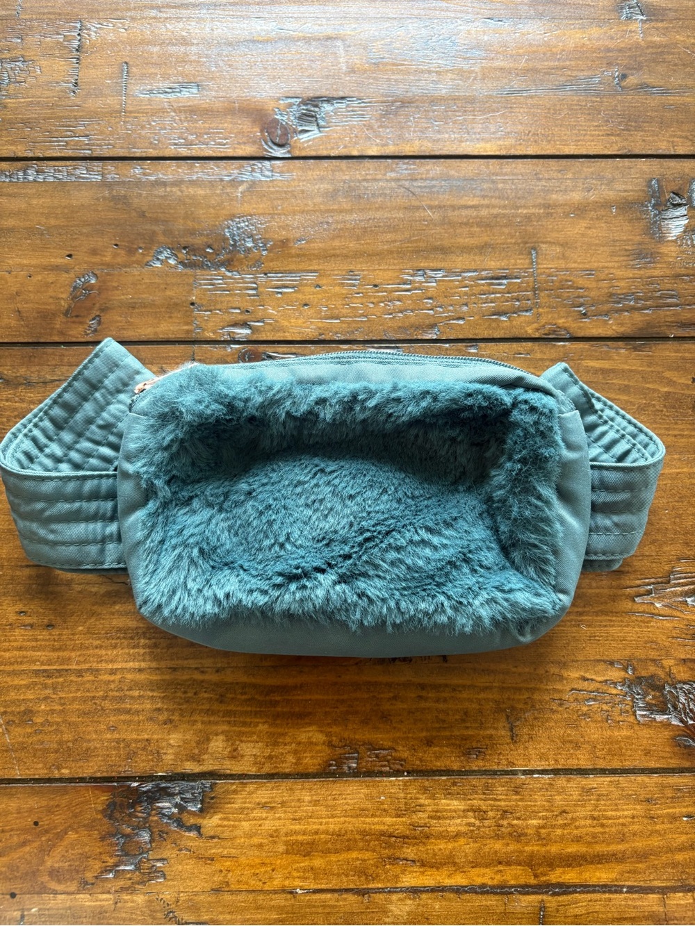 Faux Fur Belt Bag in Teal